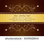 illustration gold floral...