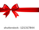 shiny red satin ribbon on white ...