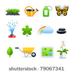 gardening icon set