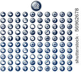 vector large set of glossy blue ...