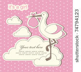 baby girl announcement card....