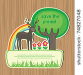 cute ecology banner. vector...