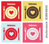 set of cook cards. vector...