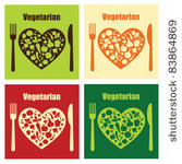 set of abstract vegan cards....