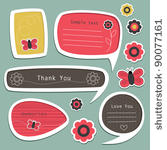 set of cute text frames. vector ...