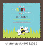 baby shower card with cute bee. ...