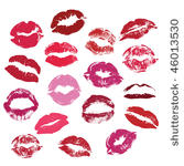 collection of kisses  vector