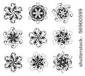 set of 6 pointed abstract stars ...