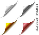 vector set of bent page corners....