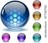 glossy colorful abstract globes ...