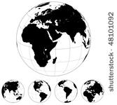 black and white vector earth...