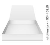 blank flat opened box isolated...