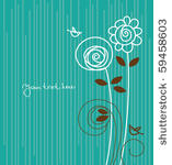 floral background with cartoon...