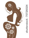 pregnant woman in flowers