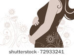 silhouette of pregnant woman in ...