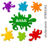 vector set of colored blots for ...