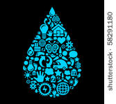 eco recycle water drop symbol