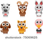 vector farm animals cartoon set ...