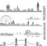 very detailed london skyline...