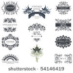 vector set vintage labels 1