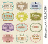 vector set vintage labels