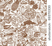 seamless food doodle pattern