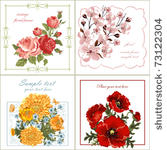 set of floral cards
