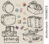 set of old vintage suitcases...