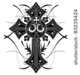 ornamental cross vector