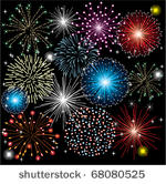 vector fireworks on dark...