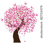 vector cherry tree in blossom...