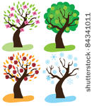 vector set of apple trees