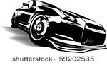 black sports car ready to start ...