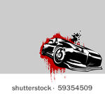 black sports car ready to start ...