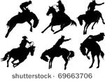 cowboy on horse silhouettes on...