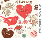 vintage romantic seamless...