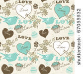 vintage romantic seamless...