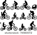 bicyclists silhouettes...