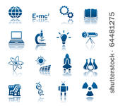 science   technology icon set