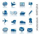mail and delivery icon set