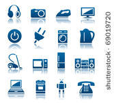 home appliances icon set