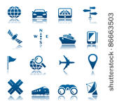 navigation and transport icon...