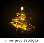 abstract golden christmas tree...