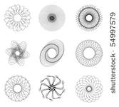 set of spirograph for design  9 ...