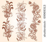 three vertical floral floral...
