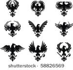 heraldic eagle set in vector...