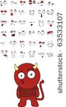 devil cartoon set in vector...