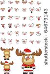 reindeer cartoon set in vector...