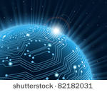 technology planet. vector...
