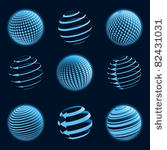 blue planet icons. vector...